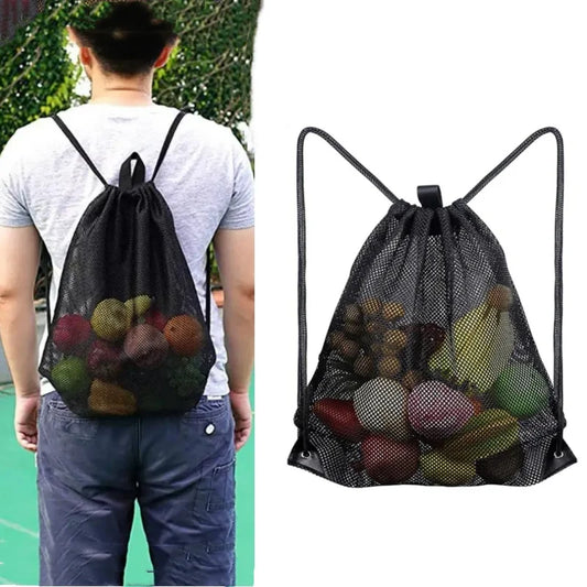 Heavy Duty Mesh Drawstring Sports Backpack