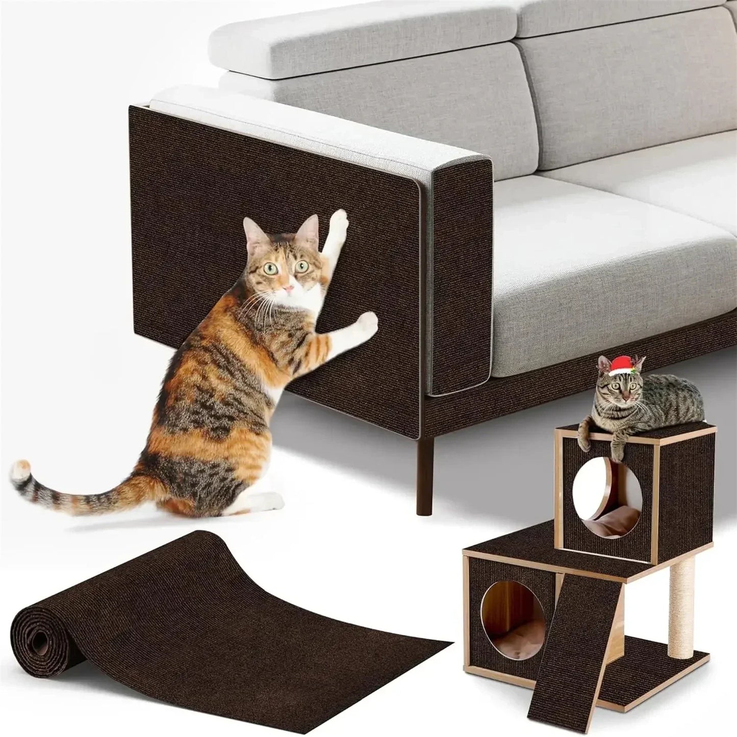 Self-Adhesive Cat Scratcher Sofa Protector Mat
