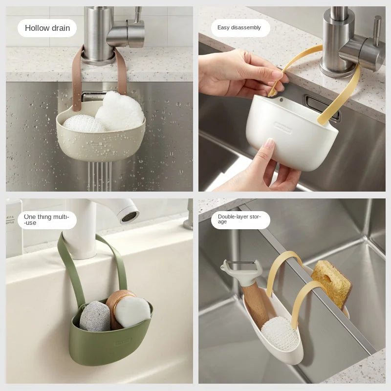Kitchen Sink Sponges Soap Holder Drying Rack