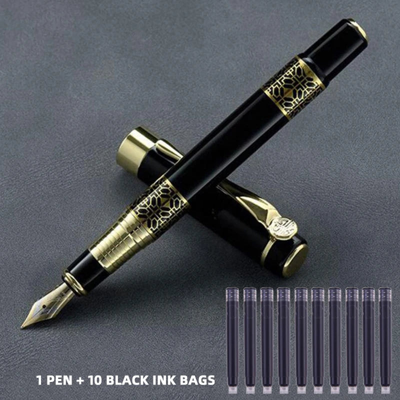 Metal Wood Grain Fountain Pen