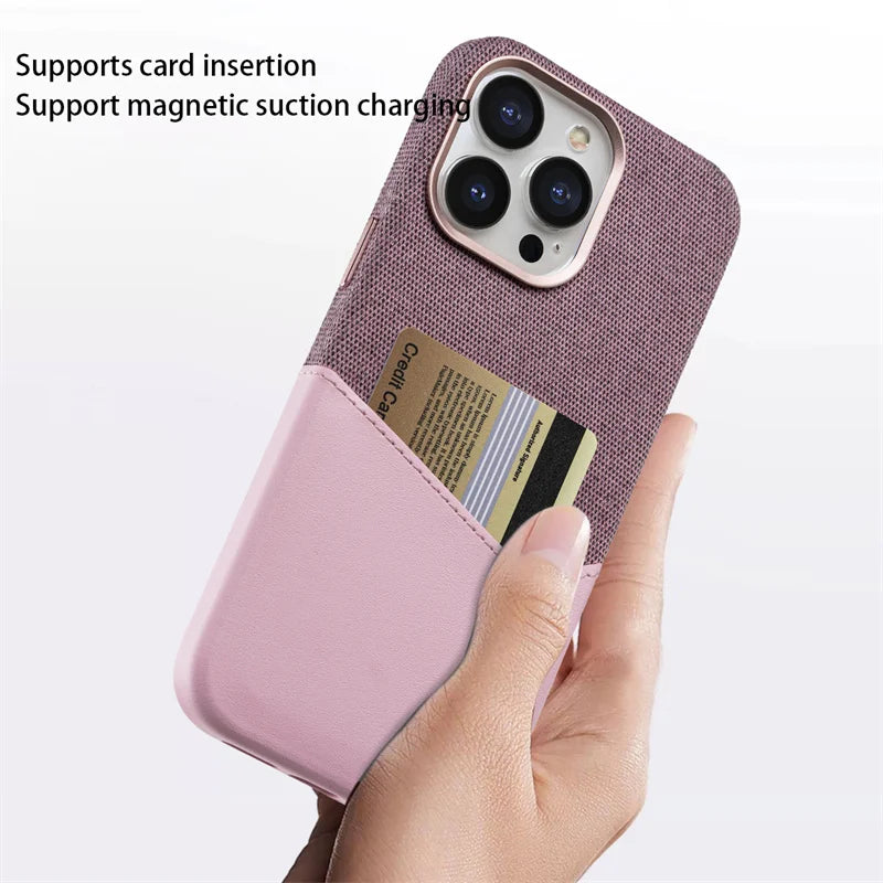 Double Leather Microfiber Magnetic Phone Case For iPhone
