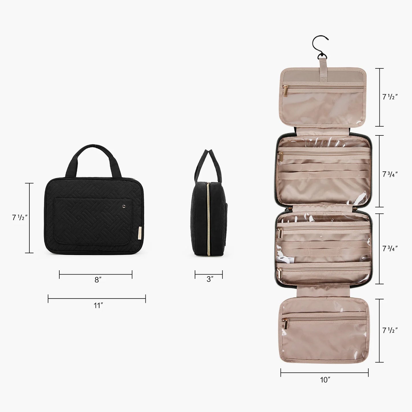 Makeup Cosmetic Bag with Hanging Hook Water-resistant