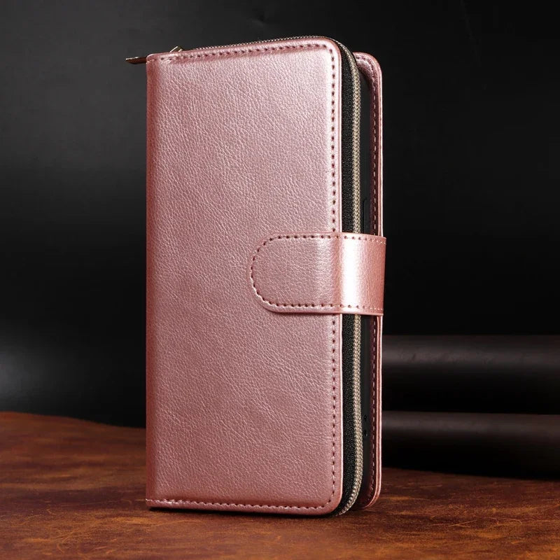 9 Card Slots Leather Case Cover for iPhone