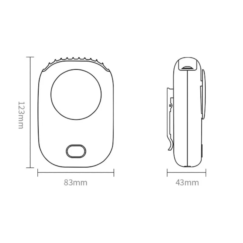 Wearable Personal 3 Speed USB Portable Fan