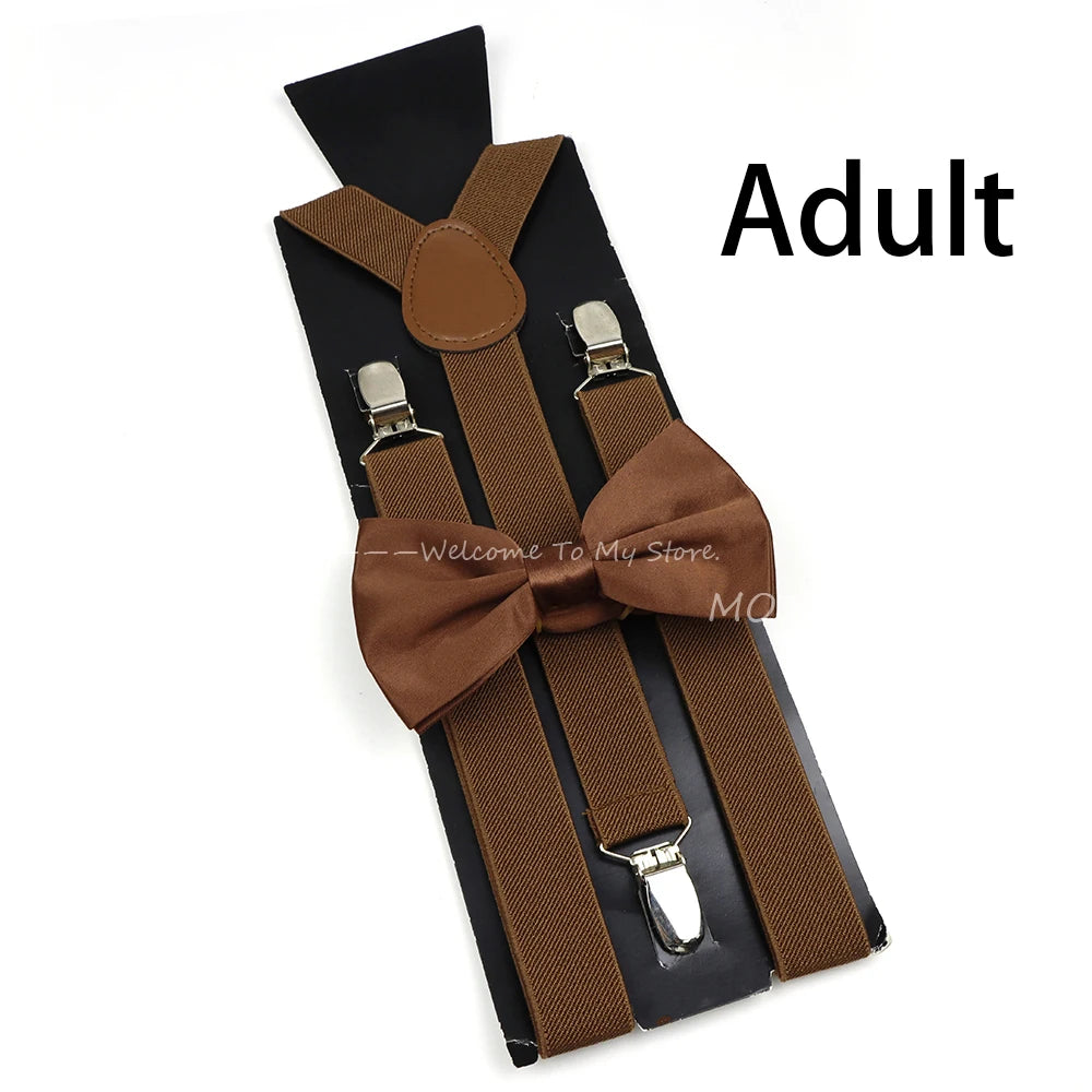 Solid Color Elastic Leather Suspenders