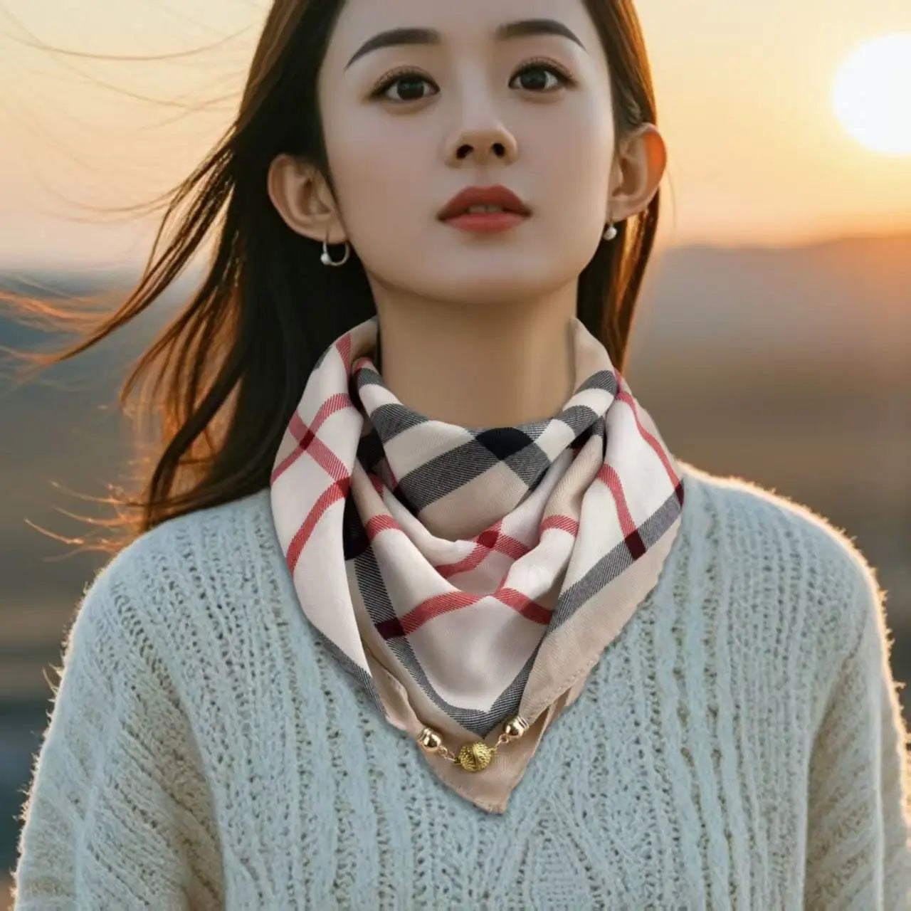 Luxury Design Magnetic Square Scarf