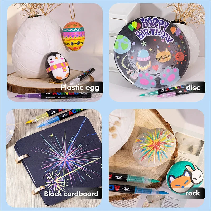 12/24/30 Colors Acrylic Marker Pens