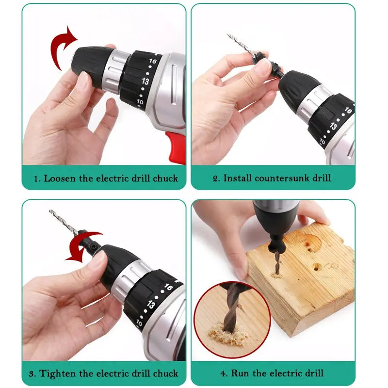 5pc Woodworking Tapper Hexagon Shank Screw