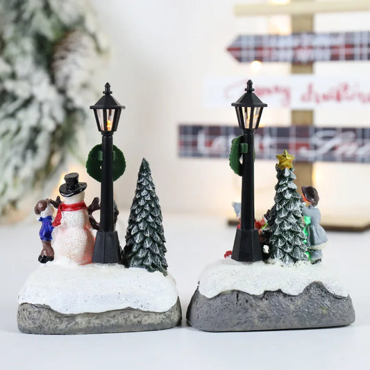 LED Christmas Village Snowman Scene