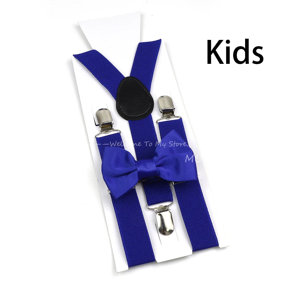 Solid Color Elastic Leather Suspenders