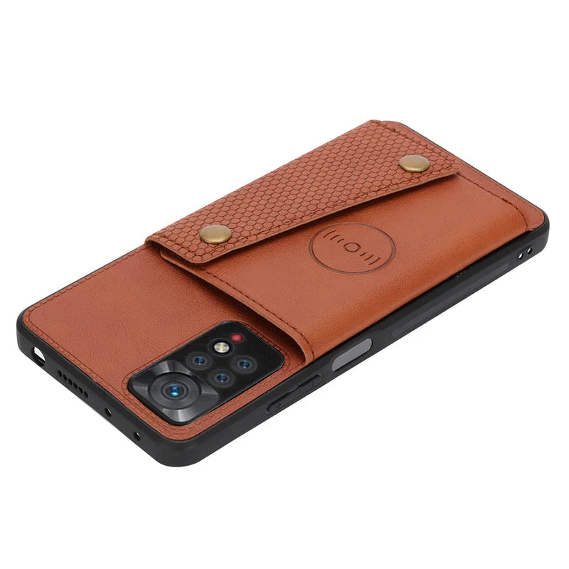 Leather Wallet Case For Redmi, Xiaomi, Poco with Card Slot Stand Cover