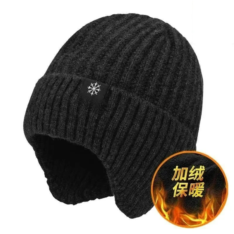 Men’s Winter Knitted Peaked Hat & Neck Warmer Set