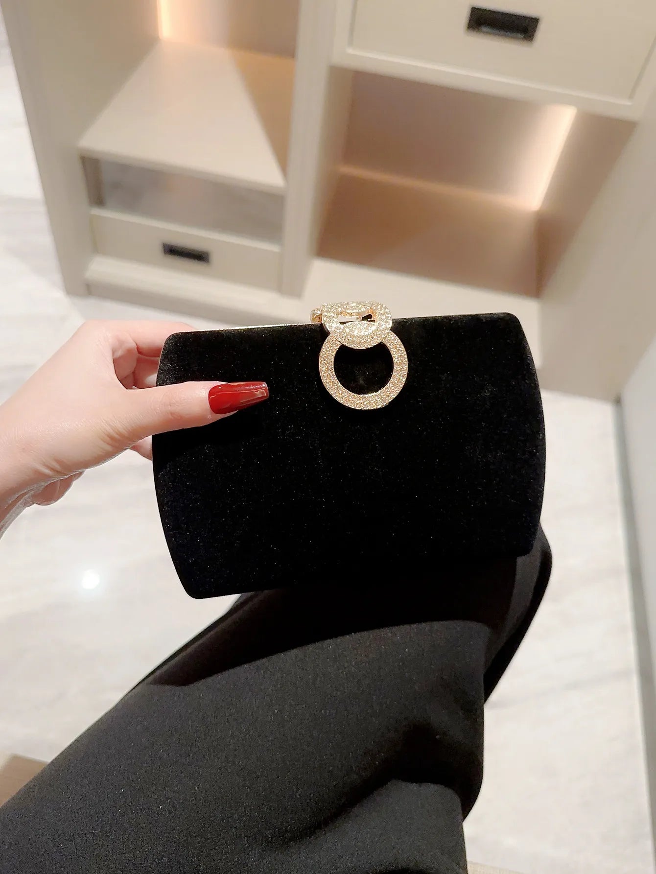 Velvet Box Clutch Bag