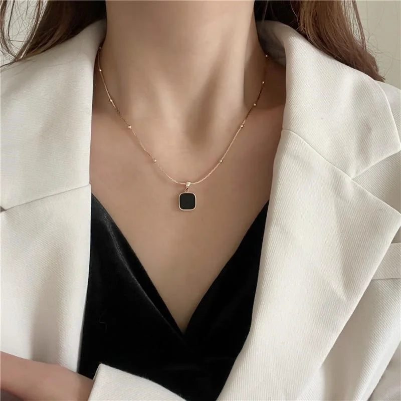 Black Square Pendant