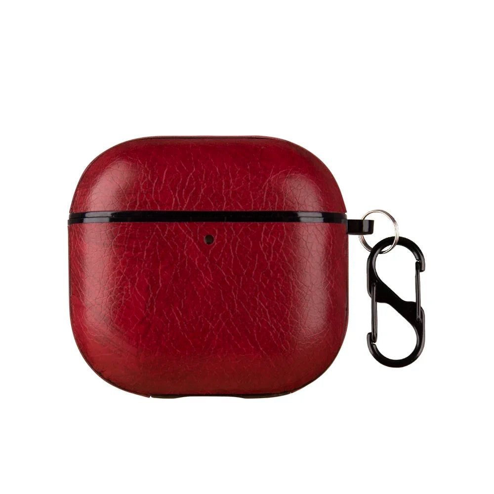 PU Leather Earphone Case For Apple AirPods With Keychain