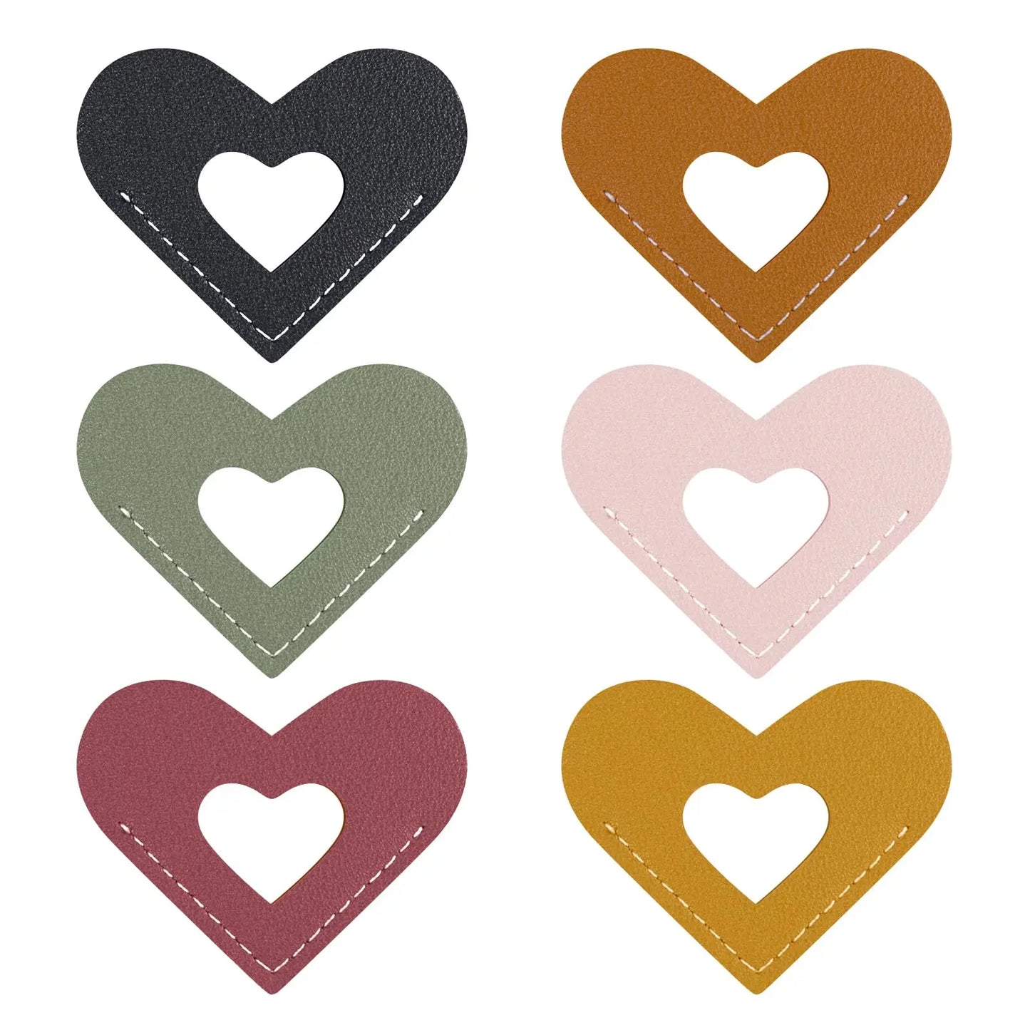 Leather Love Shaped Bookmarks