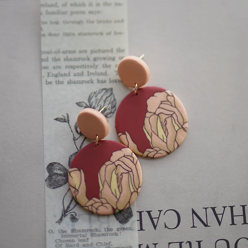 Art Floral Pattern Earrings