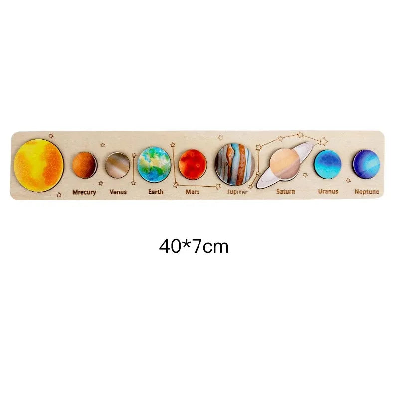 Children Montessori Wooden Solar System Planets Game
