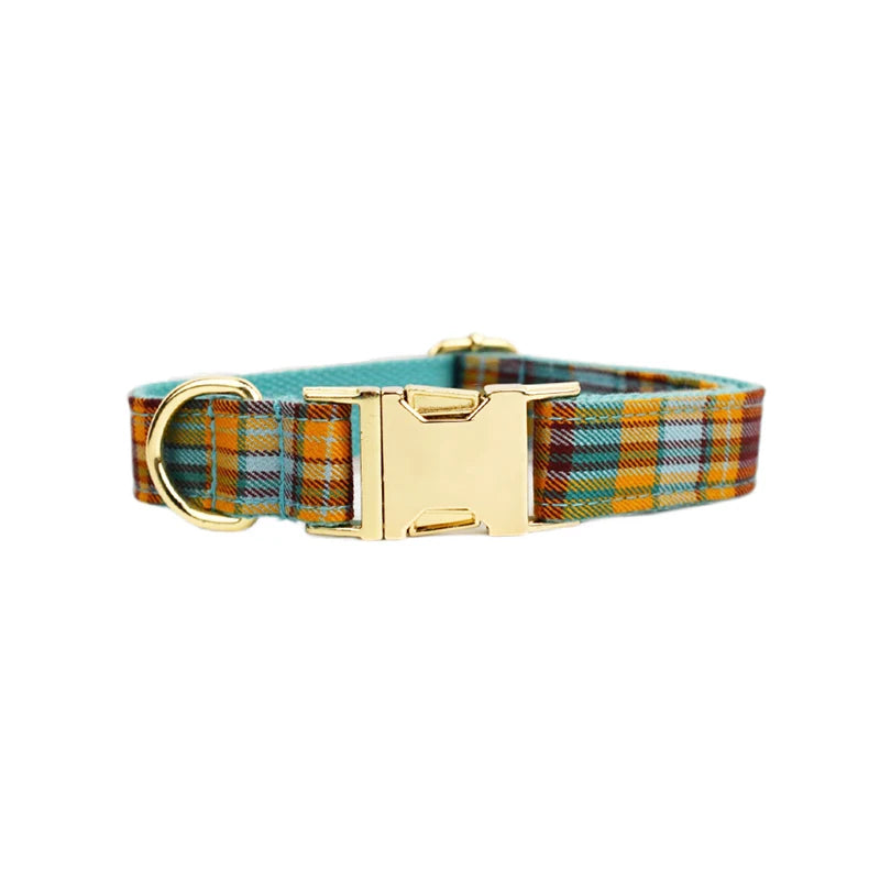 Personalized Plaid Dog Collar, Harness & Leash Set