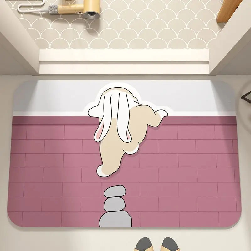 Cute Cartoon Diatomaceous Bathroom Floor Mat