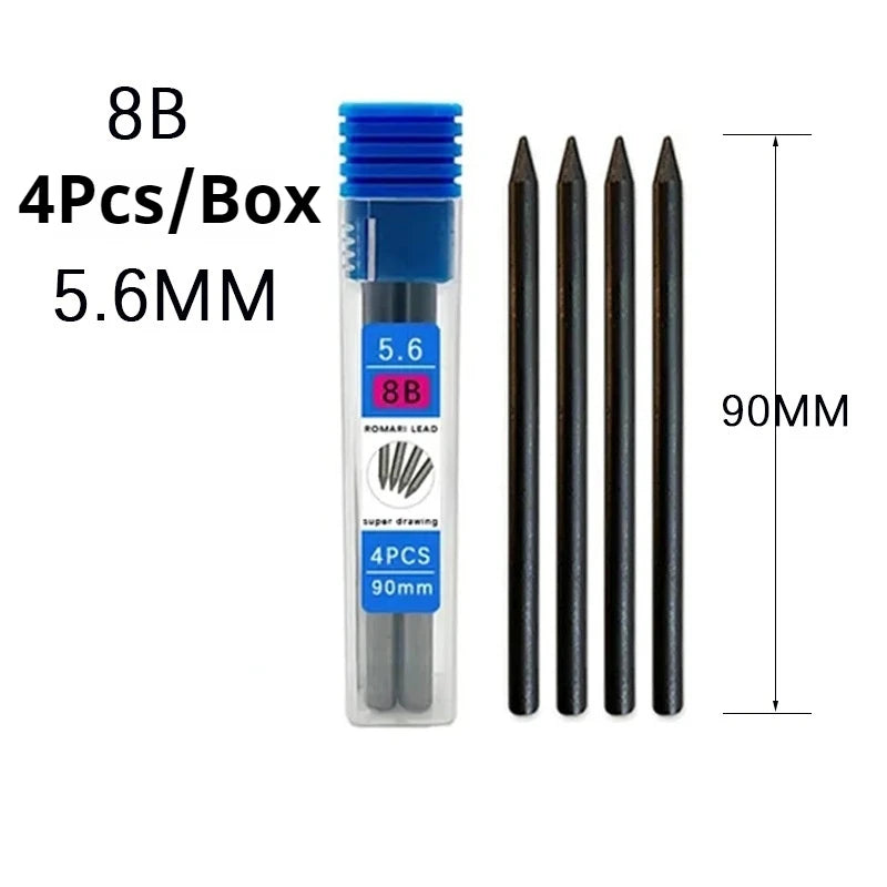 1Pack 5.6 mm Lead 2B/4B/6B/8B Graphite Lead Refill