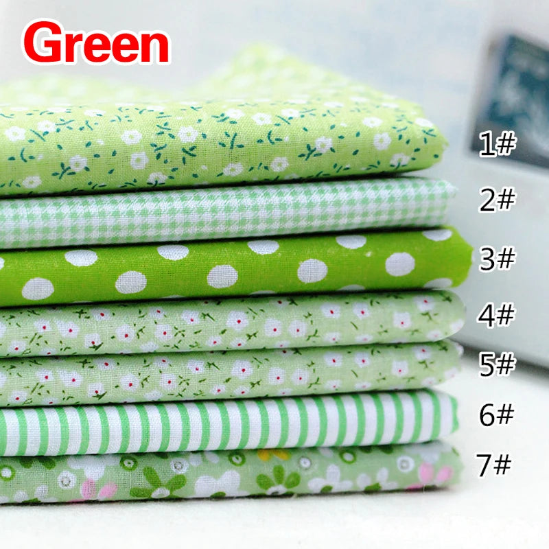 7Pcs/Set 25cmx25cm Square Cotton Fabric Printed For Patchwork
