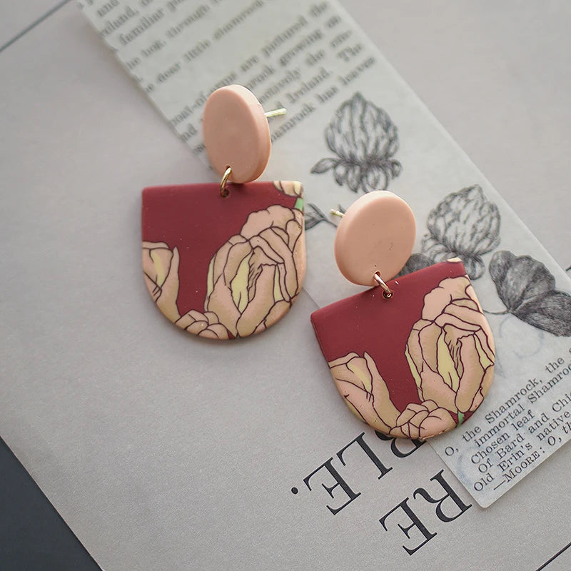 Art Floral Pattern Earrings
