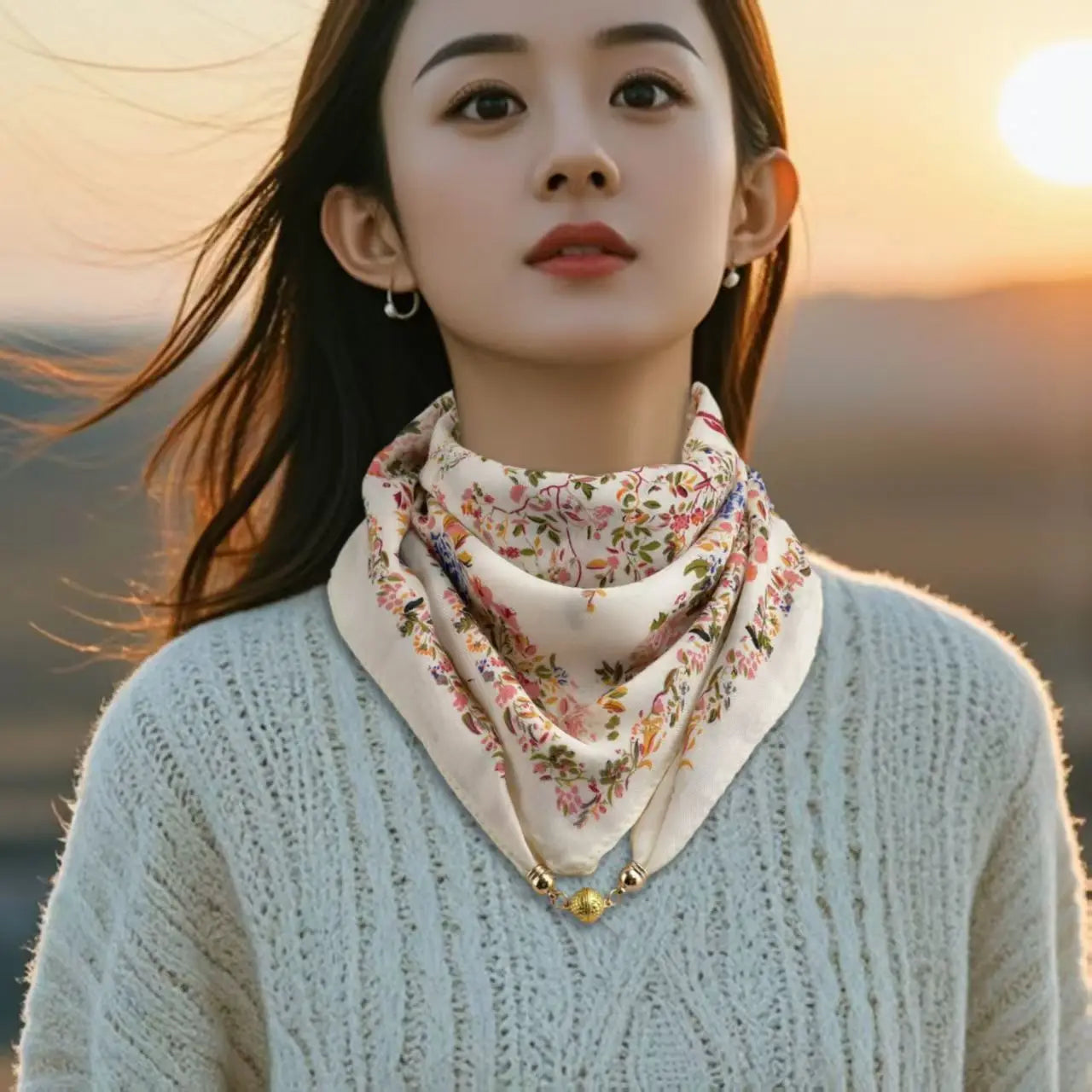 Luxury Design Magnetic Square Scarf