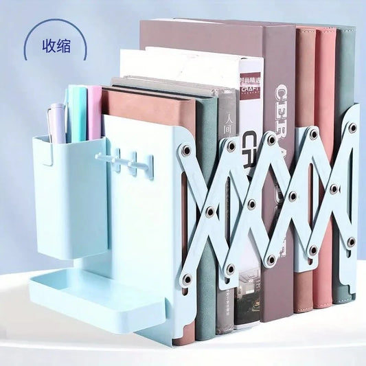 Expandable Desk Organizer with Bookends & Pen Holder