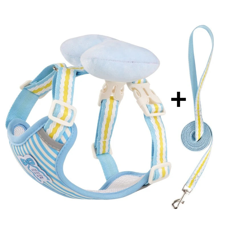 Dog Harness with Bow & No-Pull Leash