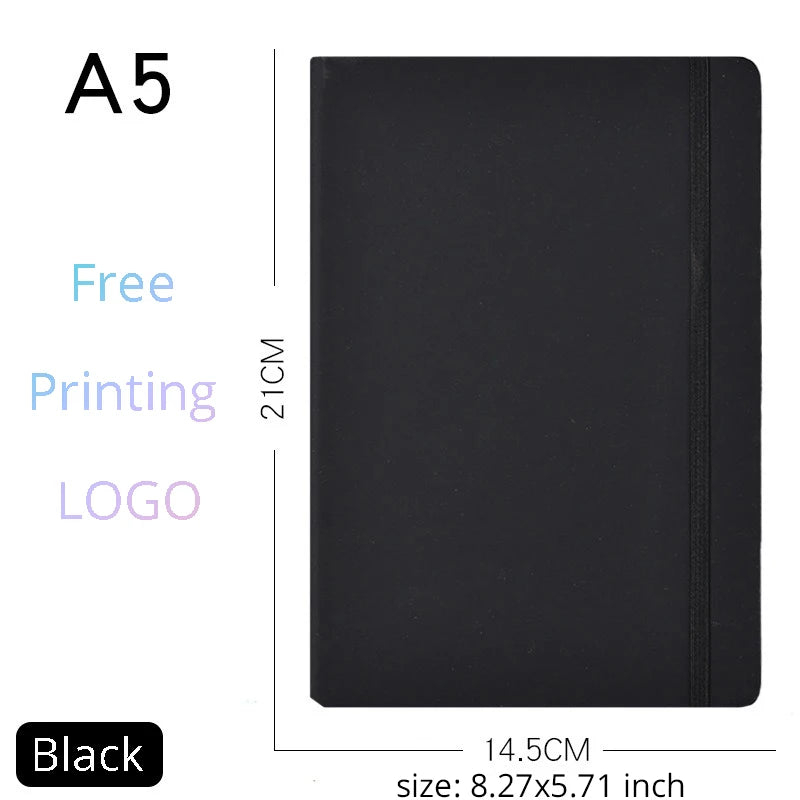 Custom A5/A6 PU Leather Notebook with Logo Printing