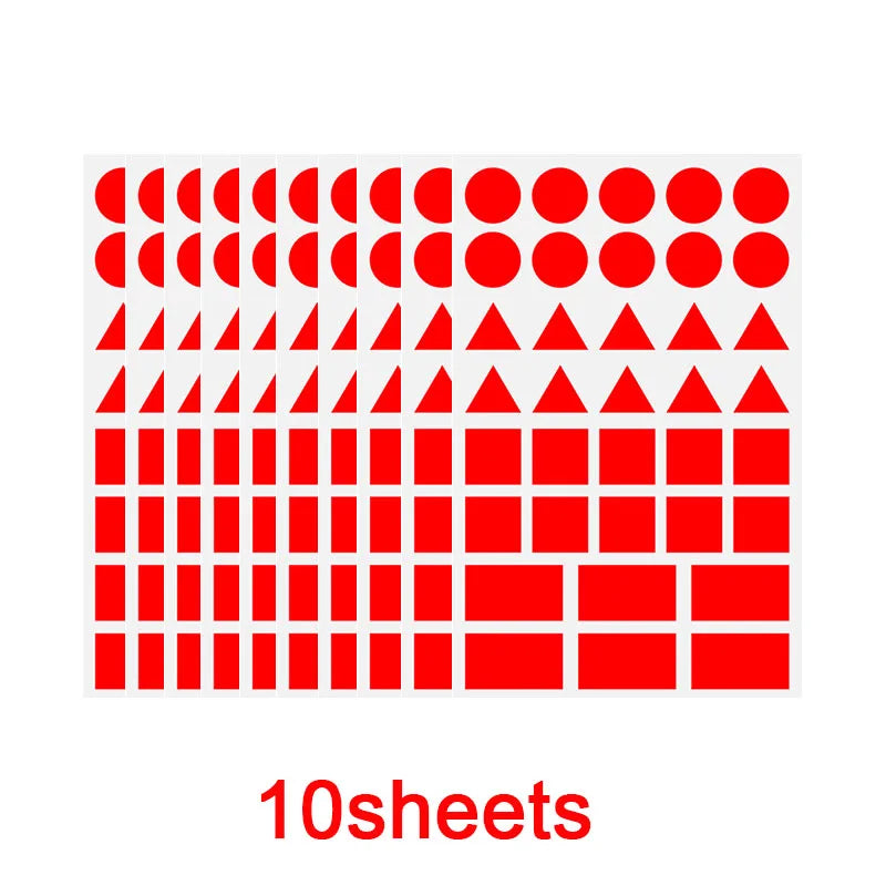 360-1080pcs Colored Triangles Rectangular Dot Stickers for Kids