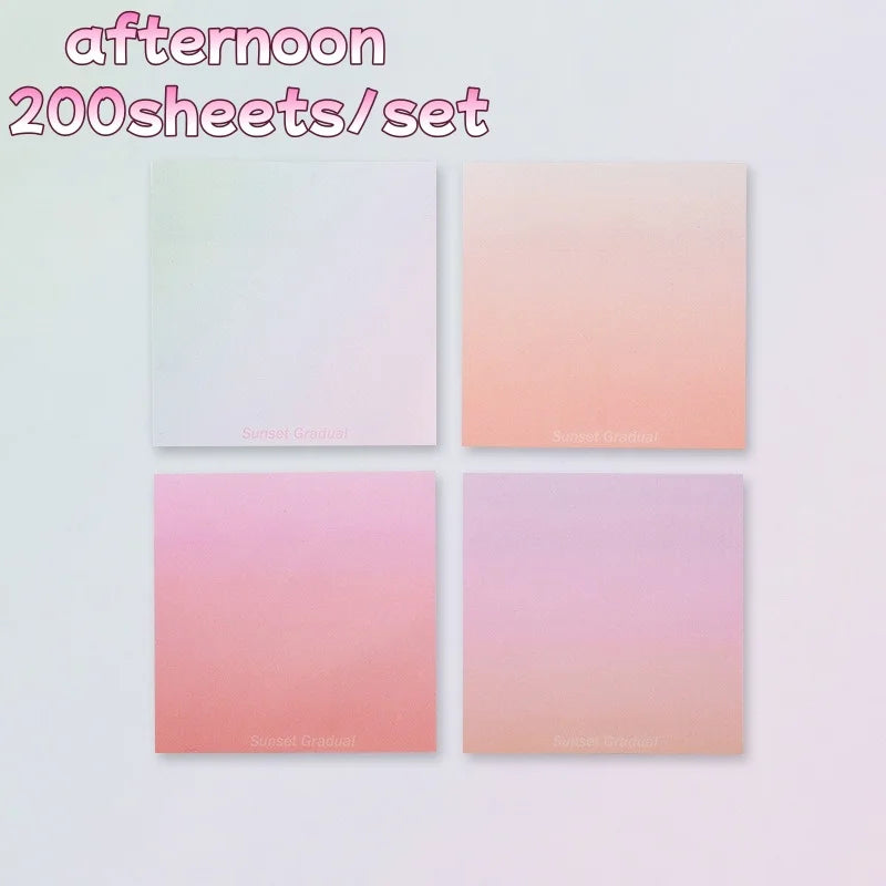 200 Sheets Gradient Color Sticky Notes Set