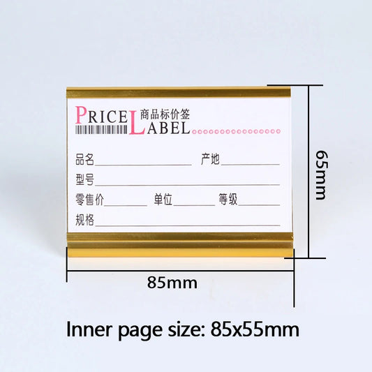 Mini Aluminum L-Shaped Sign Holder Set