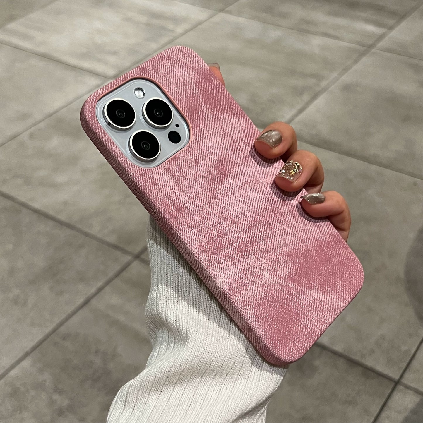 Luxury Matte Leather Fabric Case for iPhone