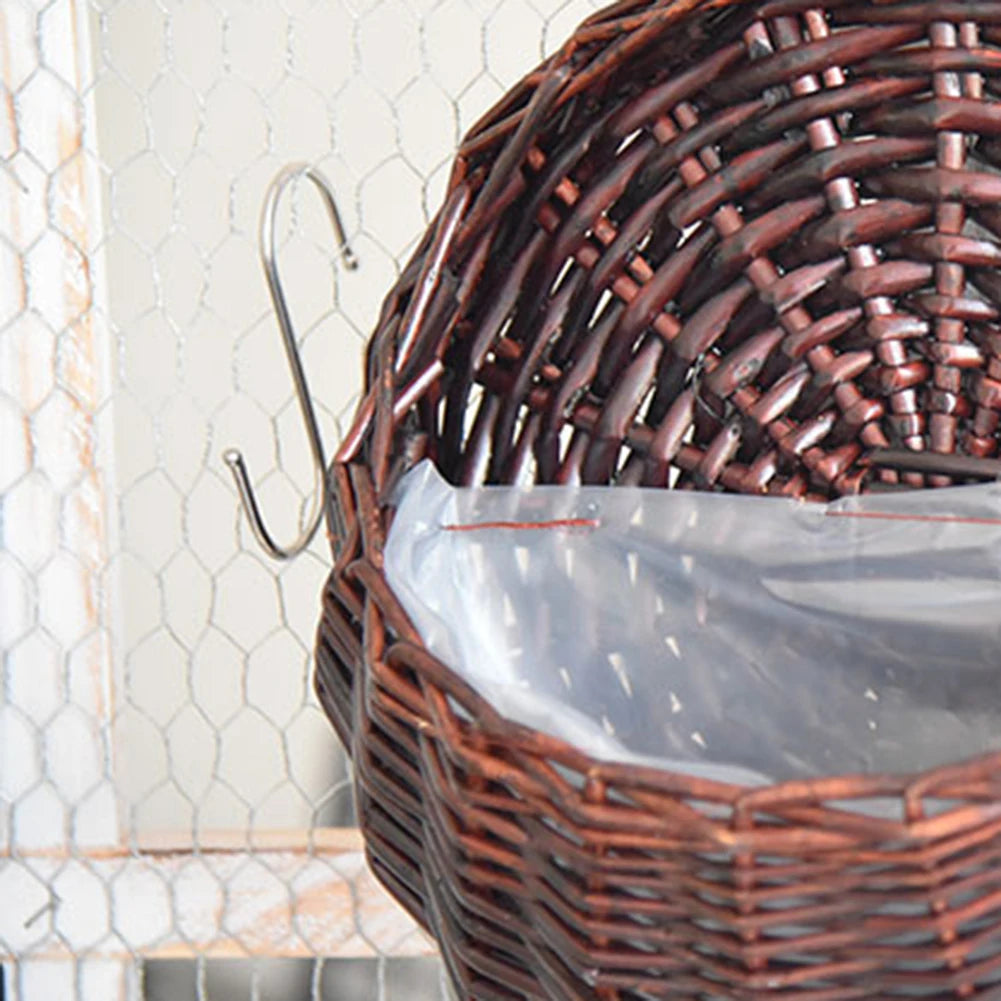 Wall Mounted Rattan Basket Hanging Planter