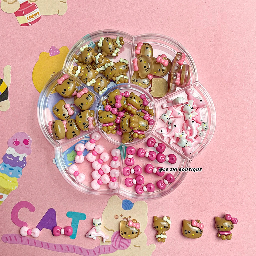 Kawaii 70Pcs Hello Kitty Nail Decorations