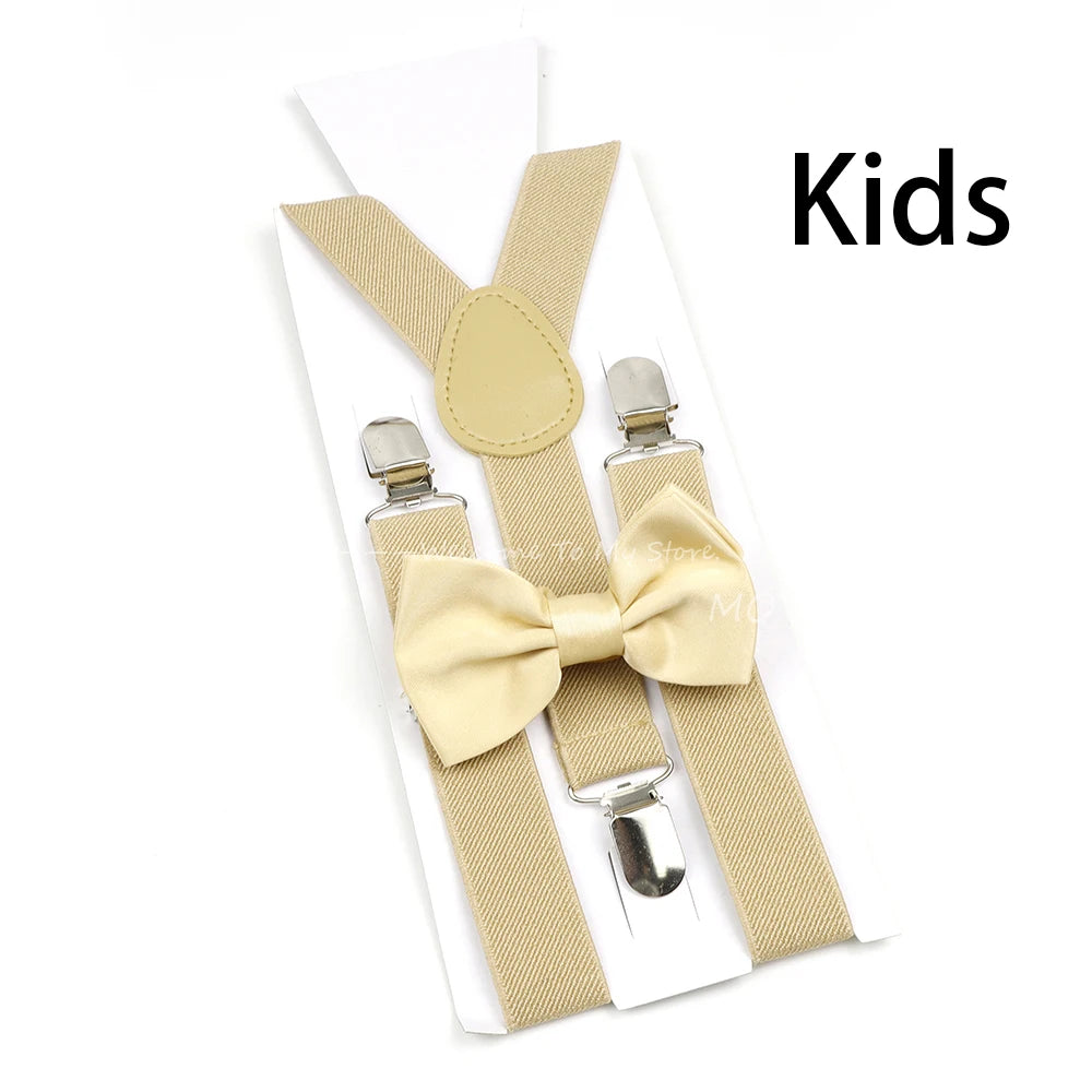 Solid Color Elastic Leather Suspenders