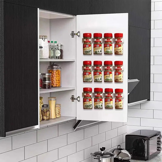 Wall Mounted Spice Jar Rack