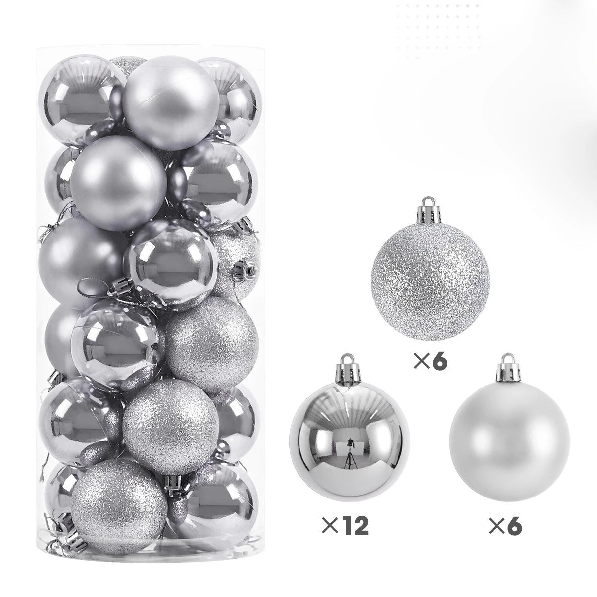 24-Piece Christmas Bauble Ornament Set