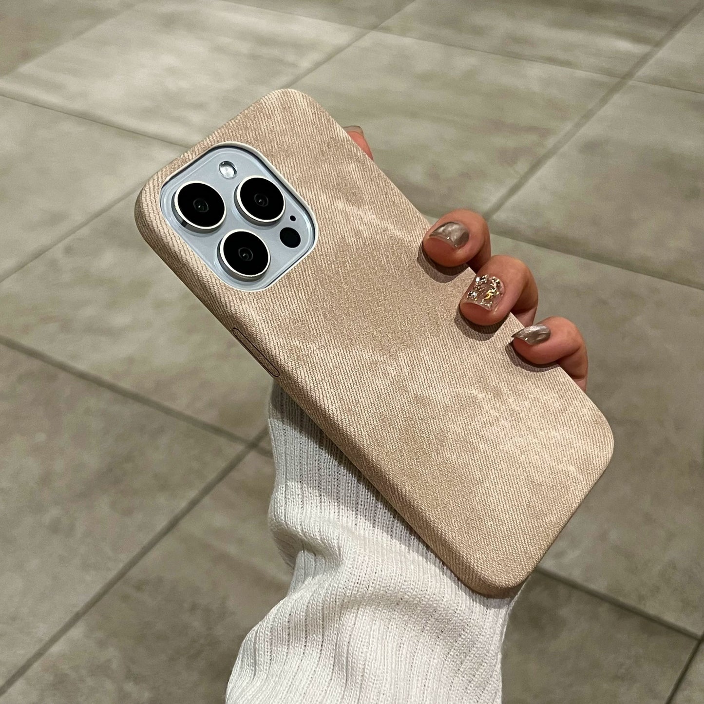 Luxury Matte Leather Fabric Case for iPhone