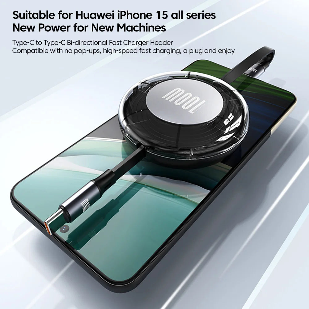 Retractable Cable USB Type C to Type C For Iphone Huawei