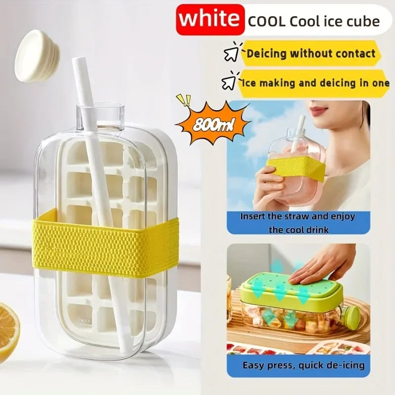 2-in-1 Ice Cube Cup with Straw