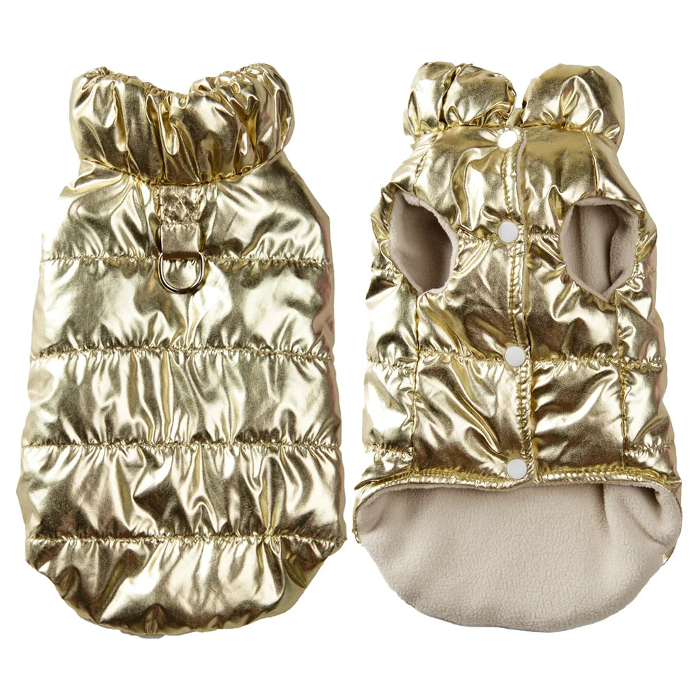 Warm Waterproof Fleece Pet Jacket with D-Ring