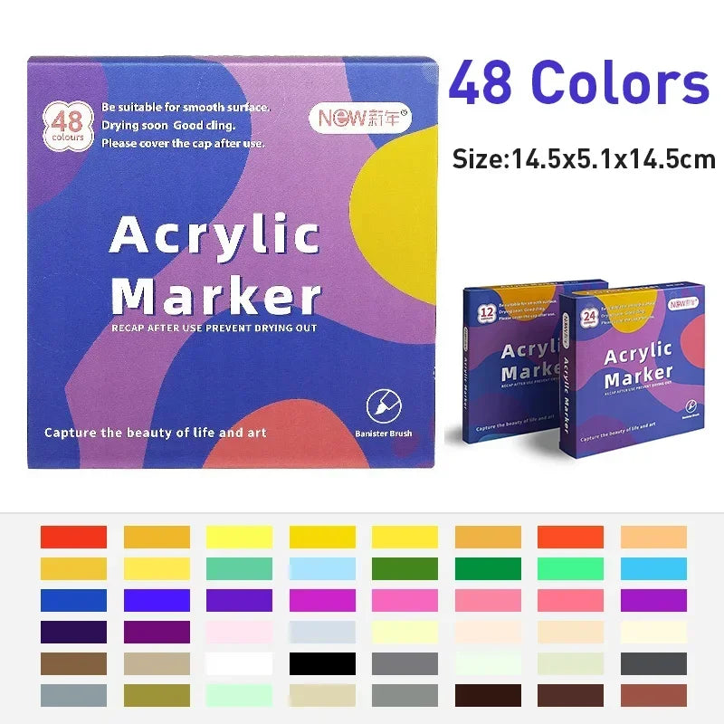 12-48 Colors Acrylic Paint Markers