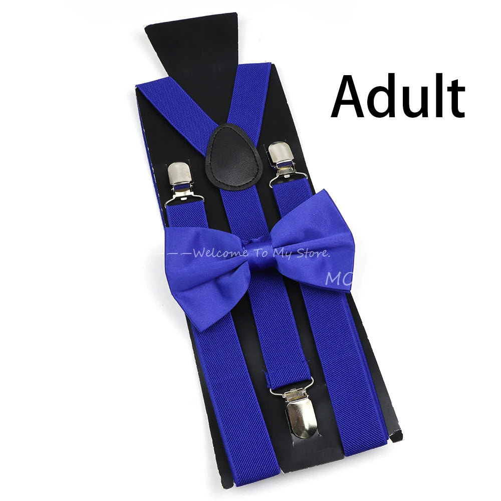 Solid Color Elastic Leather Suspenders