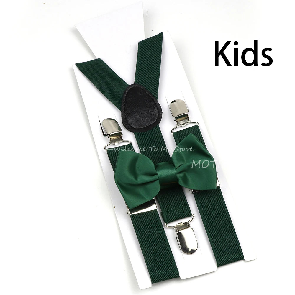 Solid Color Elastic Leather Suspenders