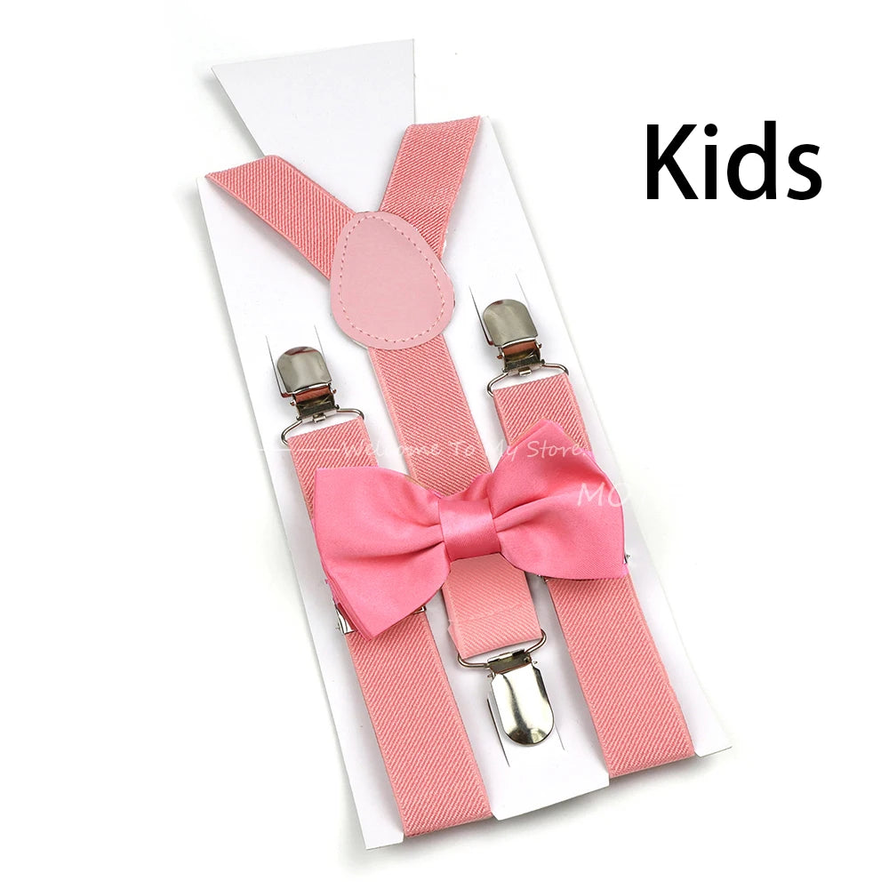 Solid Color Elastic Leather Suspenders