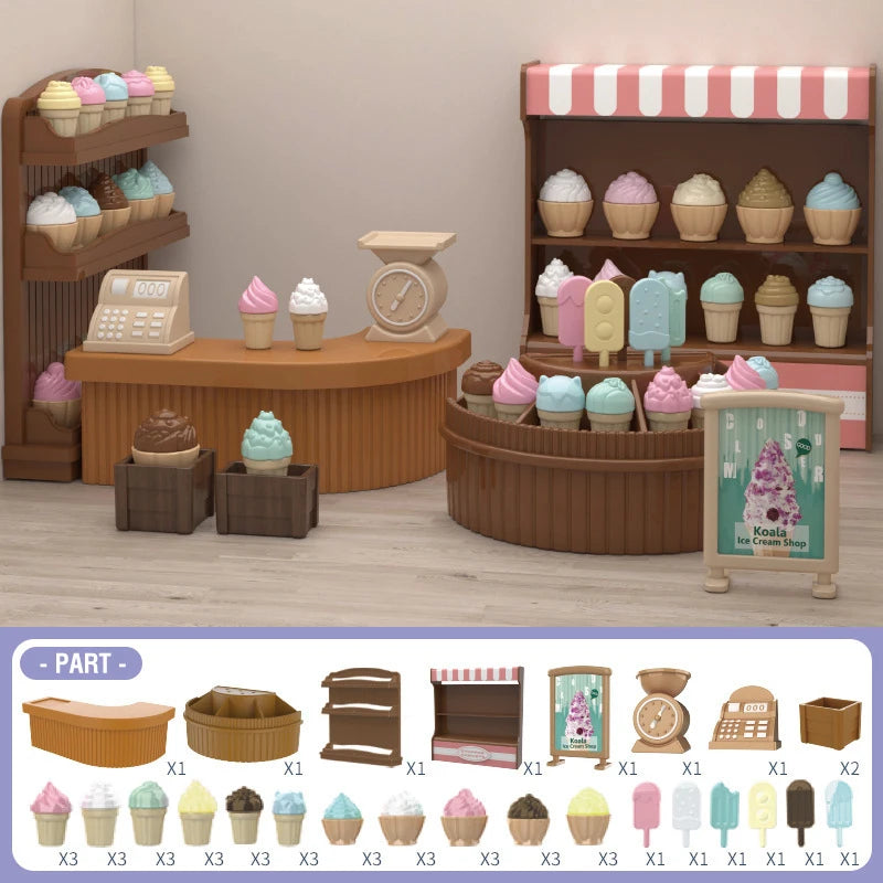 Koala Bus Diary Dollhouse Home Pretend Toys