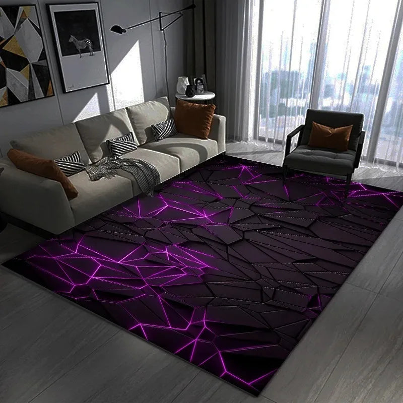 Dazzling 3D Visual Geometry Pattern Carpet